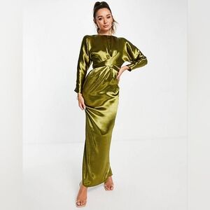 Maxi Batwing Dress Satin